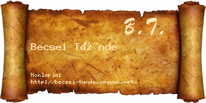 Becsei Tünde névjegykártya