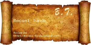 Becsei Tünde névjegykártya