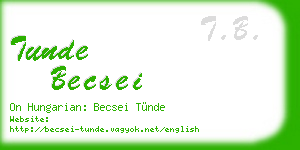 tunde becsei business card